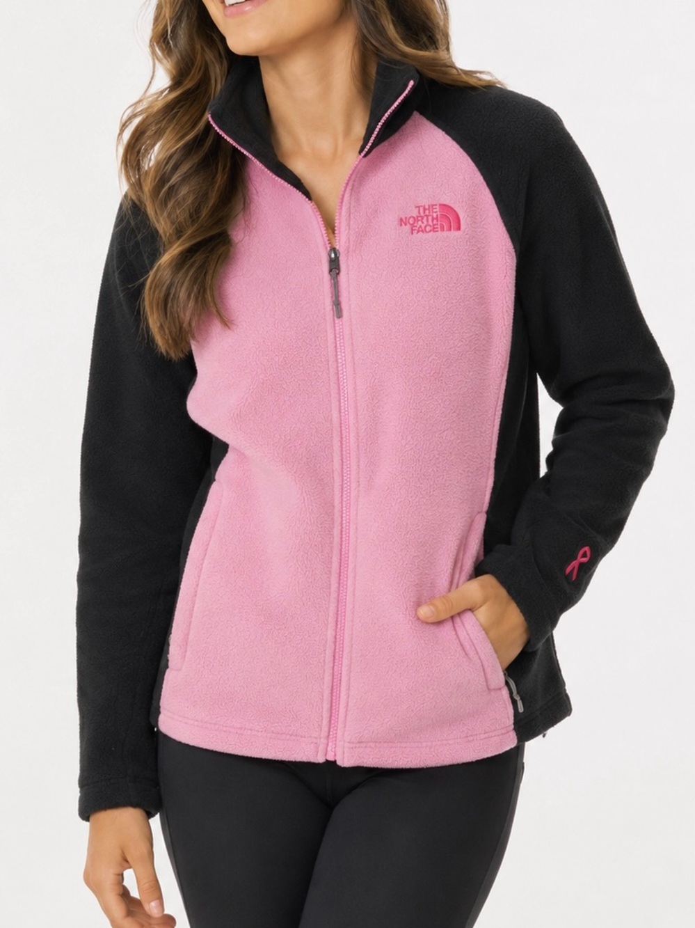 The North Face Pink Ribbon Breast Cancer Awareness Fleece Full Zip Jacket M